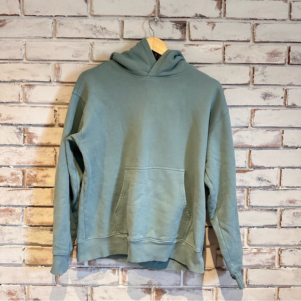 TNA cozy AF Fleece Sage green hoodie hooded sweatshirt